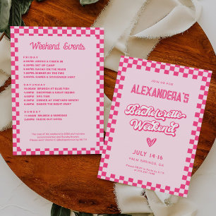 Pink Bachelorette Weekend Party  Invitation