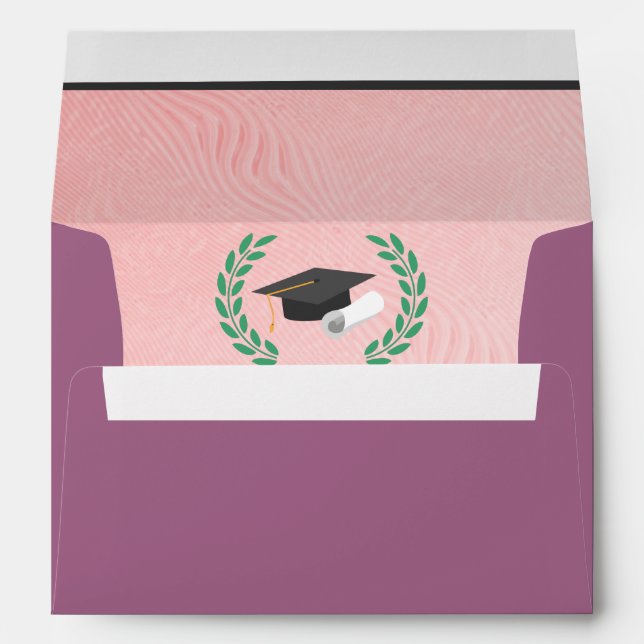 Pink Background And Black Cap Envelope (Back (Bottom))