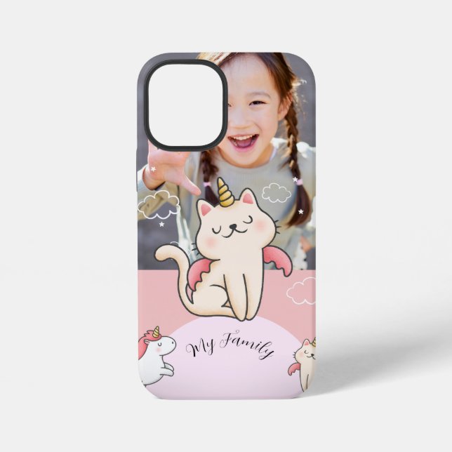 Pink background & sweet girl  iPhone case (Back)