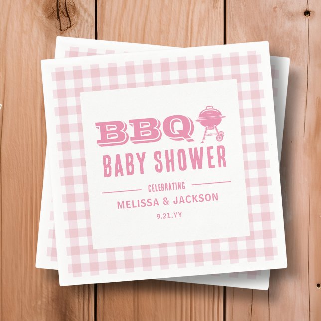 Pink Backyard BBQ Baby Shower  Napkin (Creator Uploaded)
