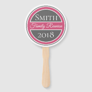 Pink Badge Family Reunion Hand Fan