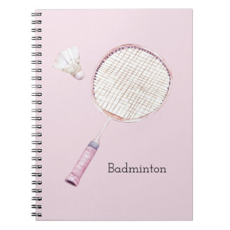 Pink Badminton Sports Notebook