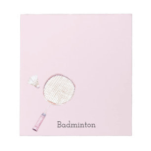 Pink Badminton Sports Notepad