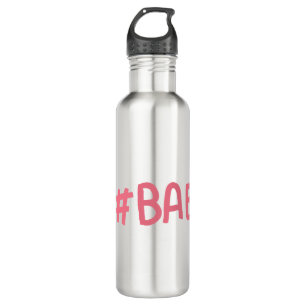 Pink BAE hashtag word design element 710 Ml Water Bottle