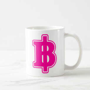 PINK BAHT SIGN ฿ Thai Money Currency ฿ Coffee Mug