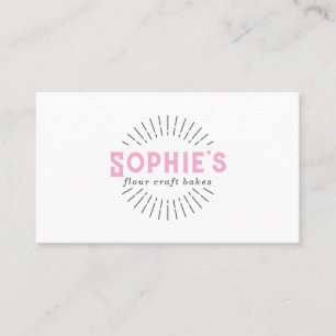 Pink Baker Bakery Logo Business Card
