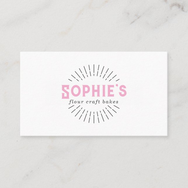 Pink Baker Bakery Logo Business Card (Front)