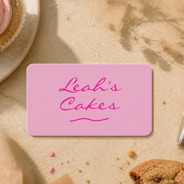 Pink Bakery Modern QR Code Business Card (Creator Uploaded)