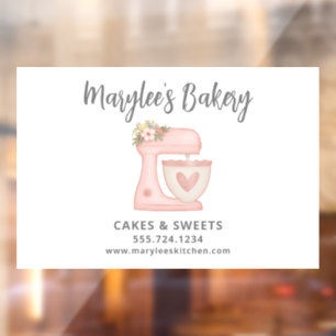 Pink Bakery Pastry Chef Business Window Cling