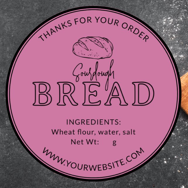 Pink Bakery Sourdough Bread Thank You Sticker (Creator Uploaded)