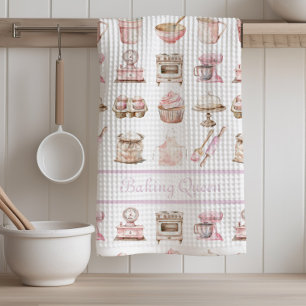 Pink Baking Queen Tea Towel