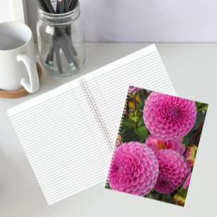 Pink Ball Dahlias Floral Notebook