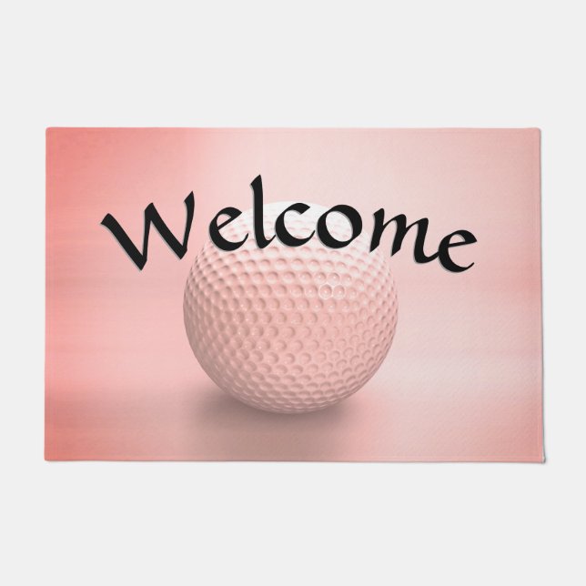 Pink Ball Ladies Golf Doormat (Front)