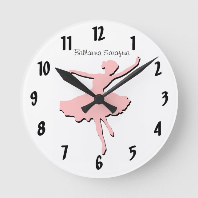 Pink Ballarina Wall Clock (Front)