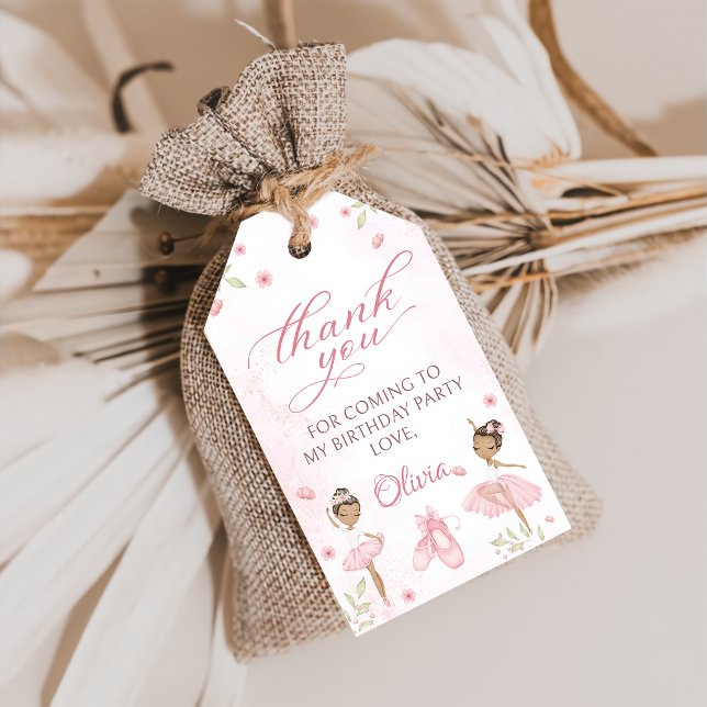 Pink Ballerina Ballet Birthday Gift Tags (Creator Uploaded)
