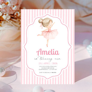 Pink Ballerina Birthday Invitation Ballet Theme