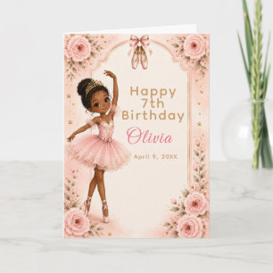 Pink Ballerina Birthday Party Card