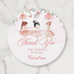 Pink Ballerina Birthday Party Favour Tags