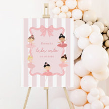 Pink Ballerina Birthday Party Welcome Poster