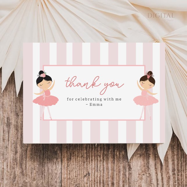 Pink Ballerina Birthday Thank You Card (Creator Uploaded)