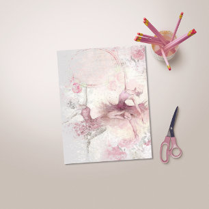 Pink Ballerina Floral Scrapbook Paper