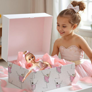 Pink Ballerina Girl Decoupage Wrapping Paper
