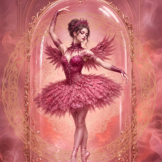 Pink Ballerina in glass dome - Decoupage -wrapping Wrapping Paper Sheet