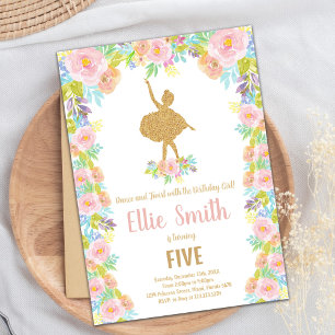 Pink Ballerina Party Theme for Girls Invitation