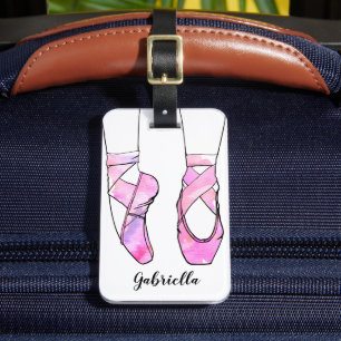 Pink Ballerina Personalized Ballet Luggage Tag