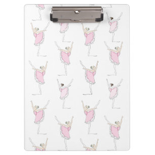 Pink Ballerina Pink Dancer Girl Clipboard