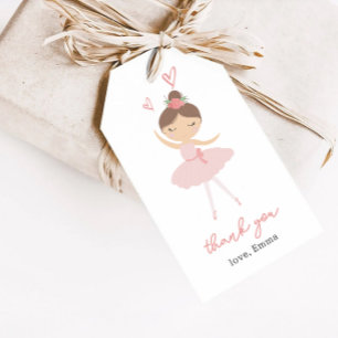 Pink Ballerina Thank you Gift Tags