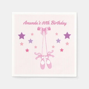 Pink Ballerina themed Birthday Party personalised Napkin