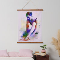 Pink Ballerina Watercolor Contemporary Art