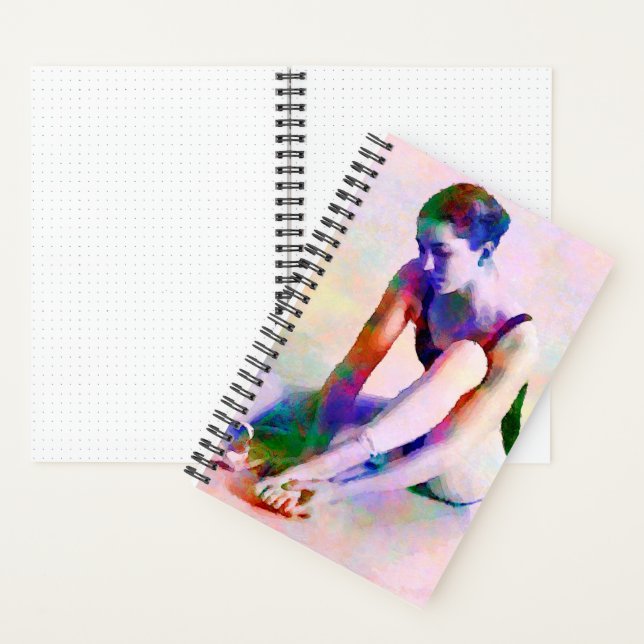 Pink Ballerina Watercolor Contemporary Art Notebook (Inside)
