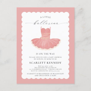 Pink BalleriTutu Baby Girl Baby Shower Invitation  Postcard