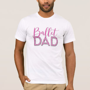 Pink Ballet Dad Sparkle Diamond Typography T-Shirt