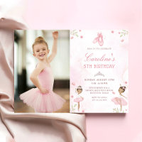 Pink Ballet Dancer Ballerina Birthday Photo