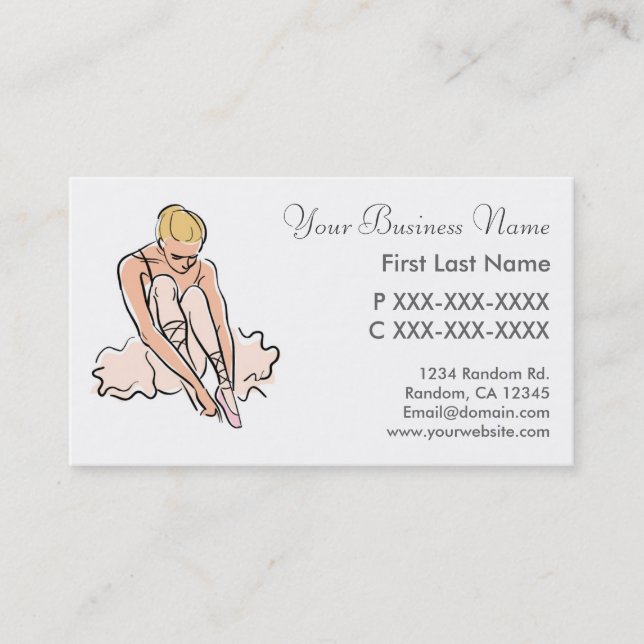 Pink ballet dancer custsom cards (Front)