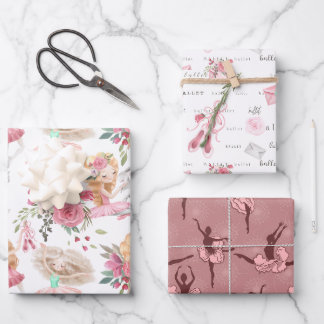 Pink Ballet Dancer Wrapping Paper Sheets