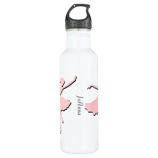 Pink Ballet Dancing Custom 710 Ml Water Bottle (Front)