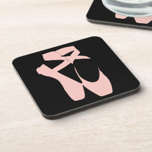 Pink ballet pointe shoes coaster