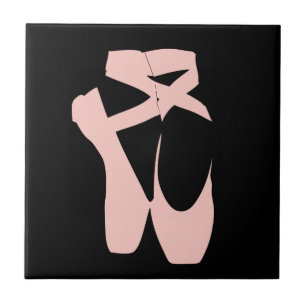 Pink ballet pointe shoes tile