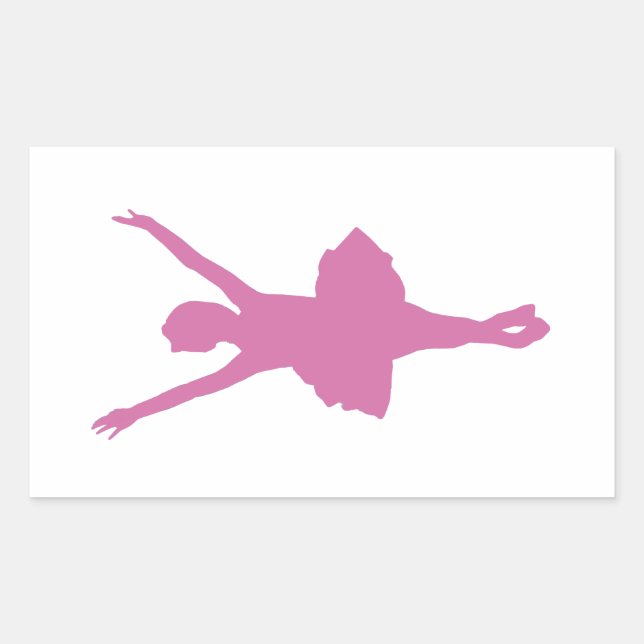 Pink Ballet Rectangular Sticker (Front)