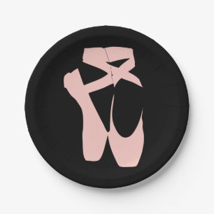 Pink ballet shoes ballet dancer paper plate