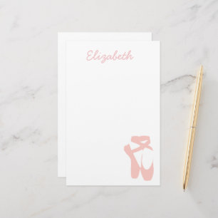 Pink ballet shoes ballet dancer stationery