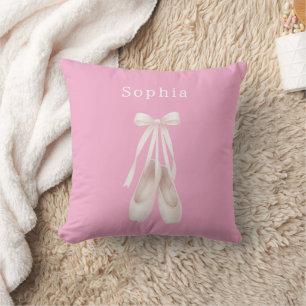 Pink Ballet Shoes Birthday Cushion