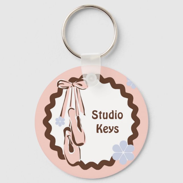 Pink Ballet Shoes Key Ring (Front)