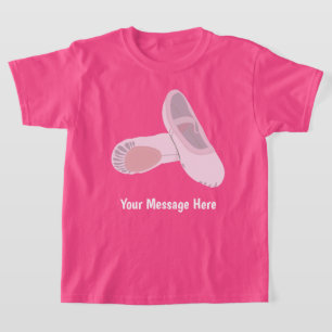 Pink Ballet Shoes Personalised Message T-Shirt