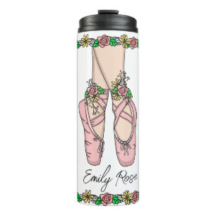 Pink Ballet Shoes Personalized Thermal Tumbler