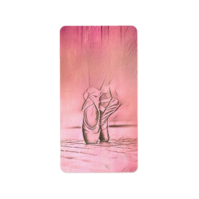 Pink Ballet Shoes Return Address Label (Front)